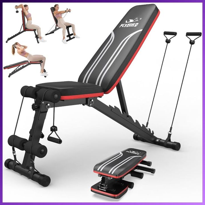 Adjustable Weight Bench with Bands